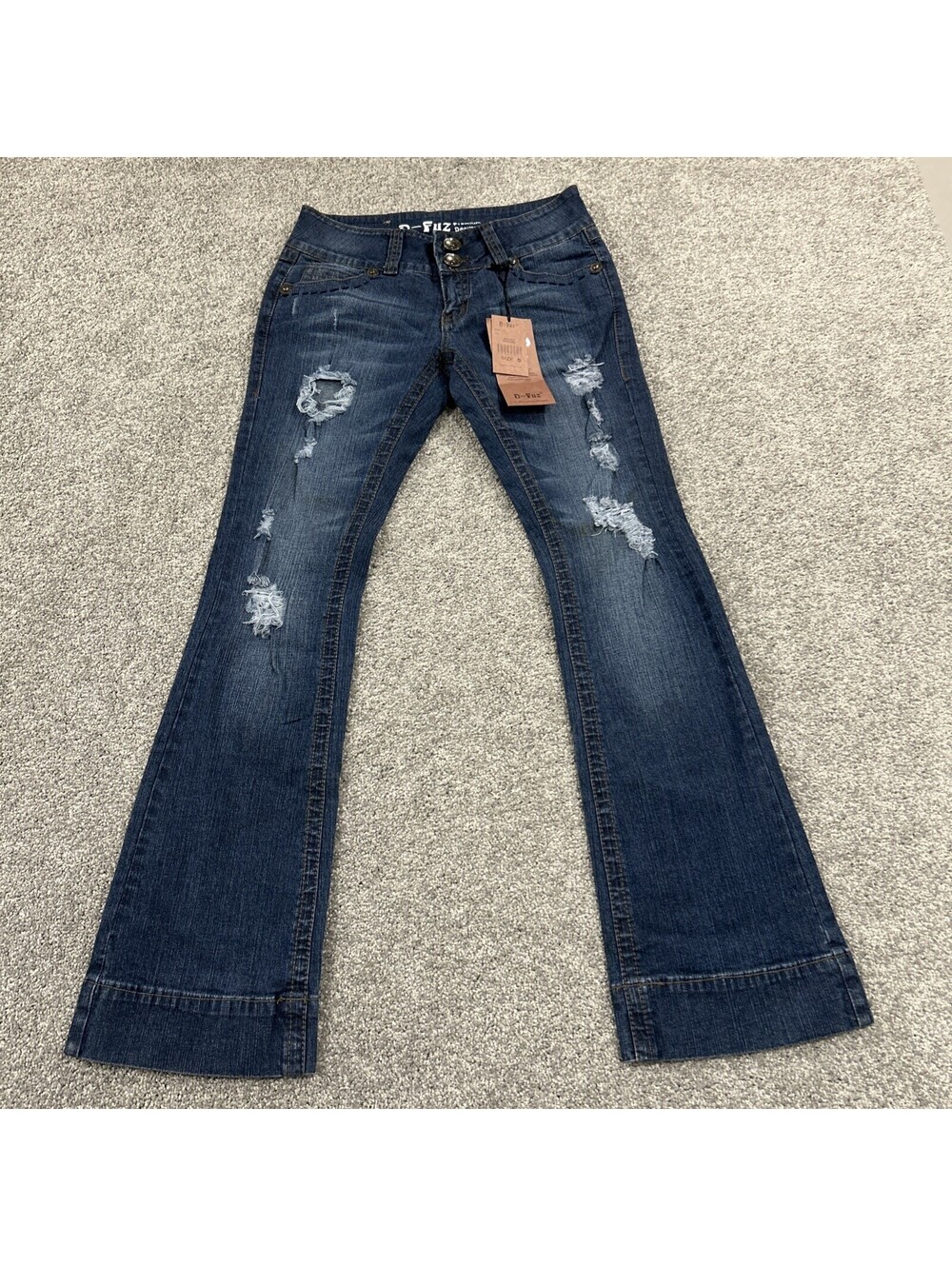 NWT D-Fuz Y2K Bootcut Distressed Bellbottom Jeans Women’s New With Tags